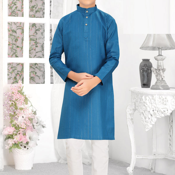 Neera Trendz Rama Cotton Blend Lining Work Kid's Kurta With Pyjama