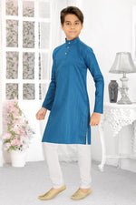 Thumbnail for Neera Trendz Rama Cotton Blend Lining Work Kid's Kurta With Pyjama