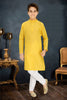 Neera Trendz Yellow Cotton Blend Lining Work Kid's Kurta With Pyjama - Distacart