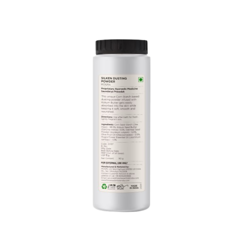 Forest Essentials Silken Mogra Natural Dusting Powder - Lightly Scented - Dista