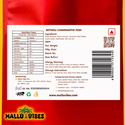 Mallu Vibes Home Made Netholi Chammanthi Podi - Distacart