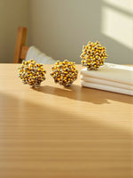 Thumbnail for Inhanns Rangmani Crystal Duo – Adjustable Ring + Statement Earrings Set - Golden - Distacart
