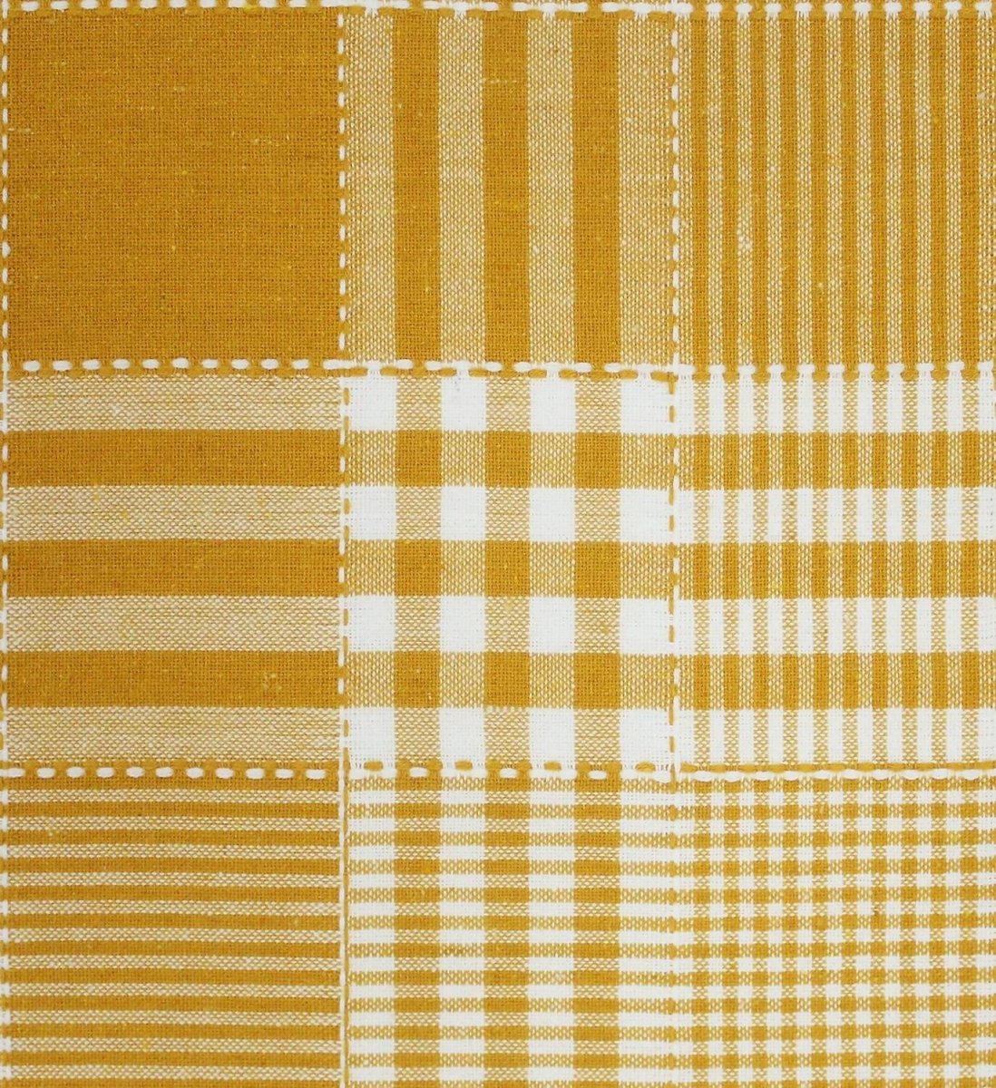 Airwill 100% Cotton Checkered Pattern 4 Seater Square Table Cover - Yellow - Distacart