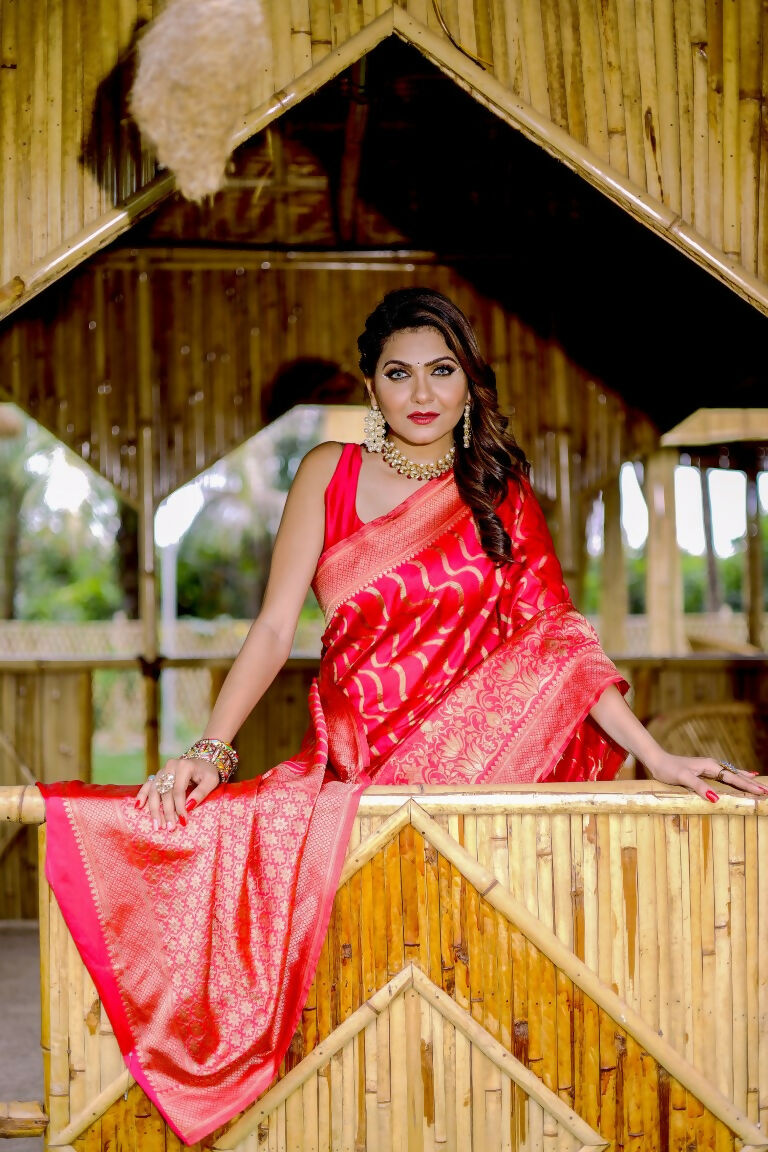 Partywear Designer Tameta Banarasi Silk Fancy Saree - Starwalk - Distacart