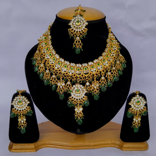 Joban Fashion Hand Made High Quality Gold Plated Base Metal Alloy Kundan Stone Studded Kundan Jewellery Set - Distacart