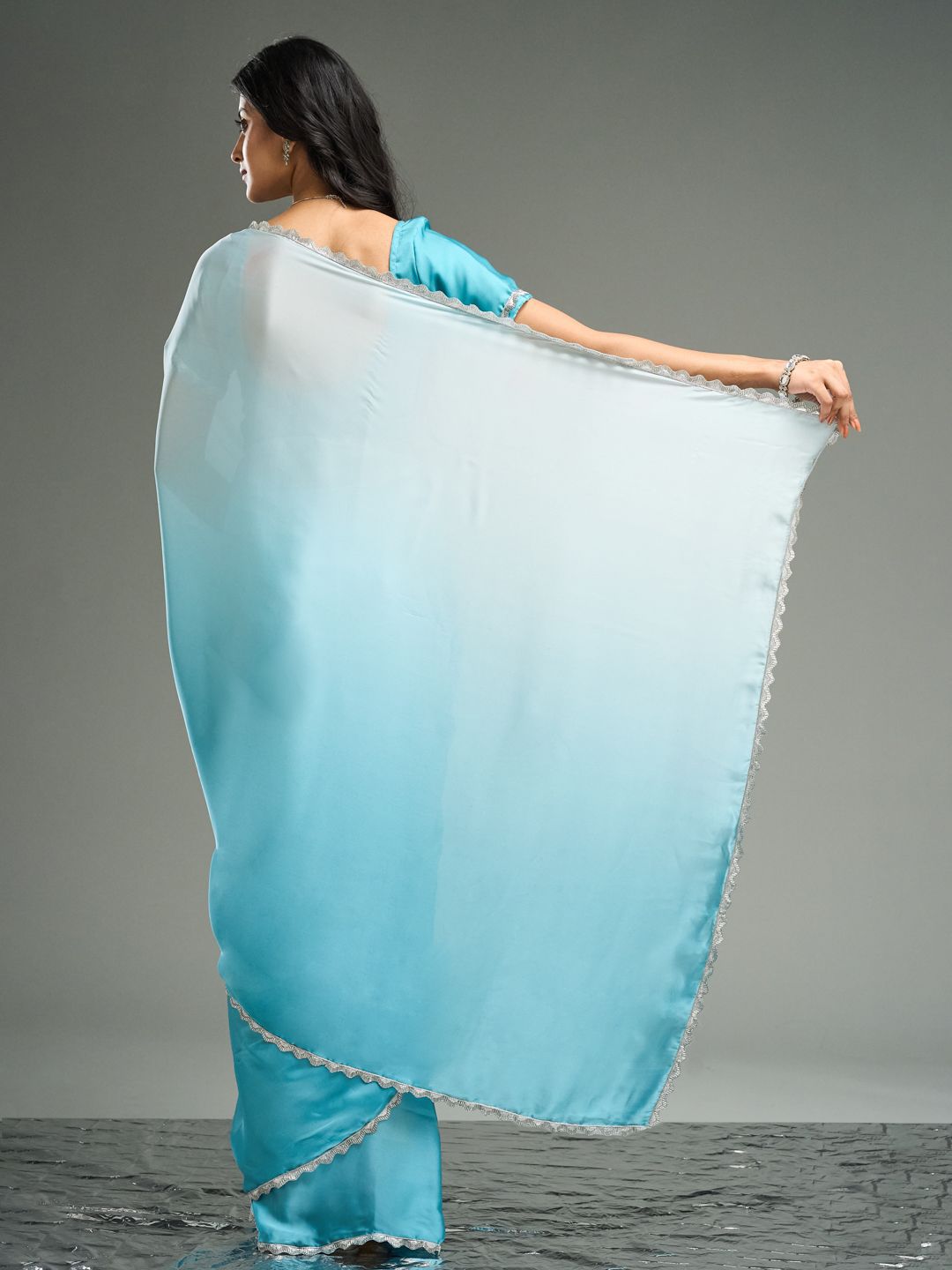 kasee Ombre Satin Saree - Distacart