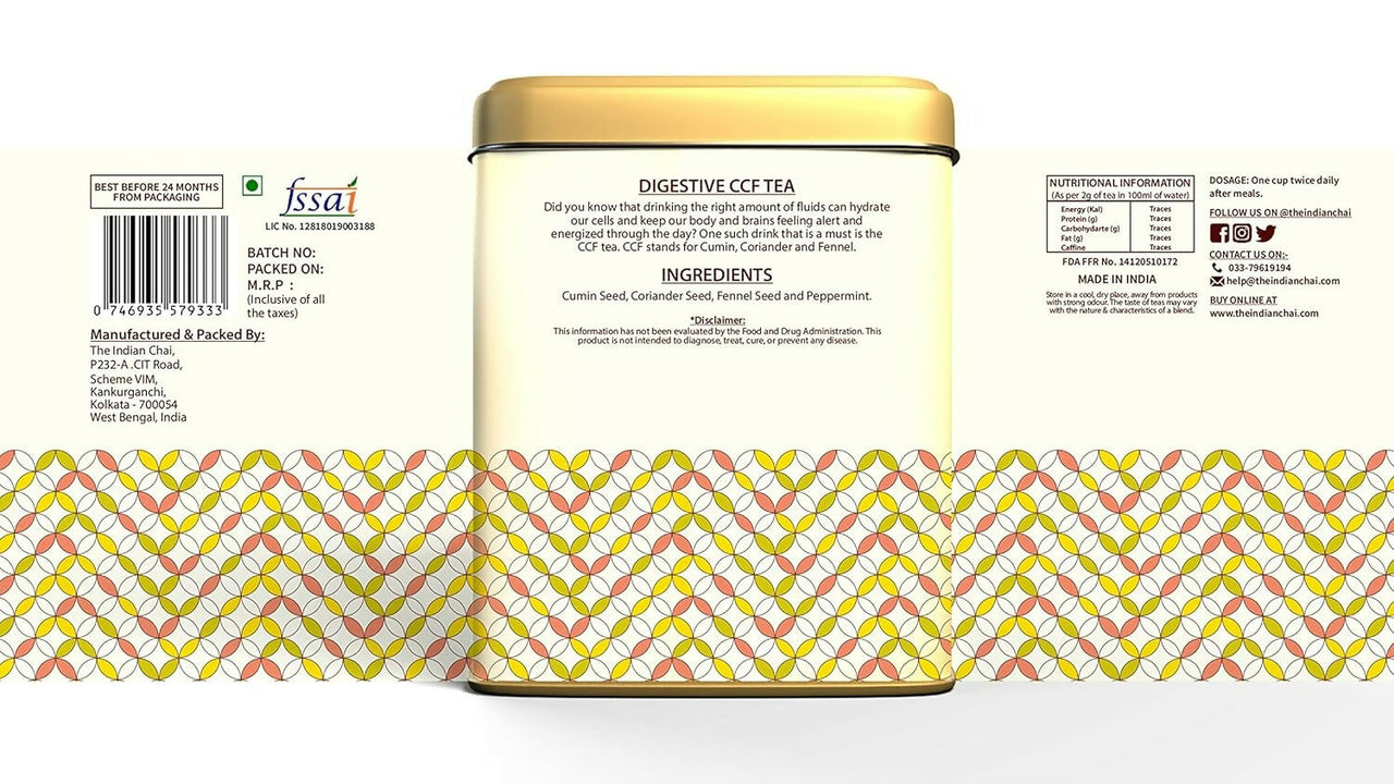 The Indian Chai - Digestive CCF Tea 30 Pyramid Tea Bags - Distacart