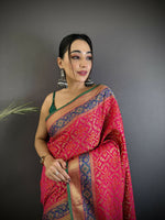 Thumbnail for Joban Fashion Hot Pink Patola Soft Silk Patola Saree - Distacart