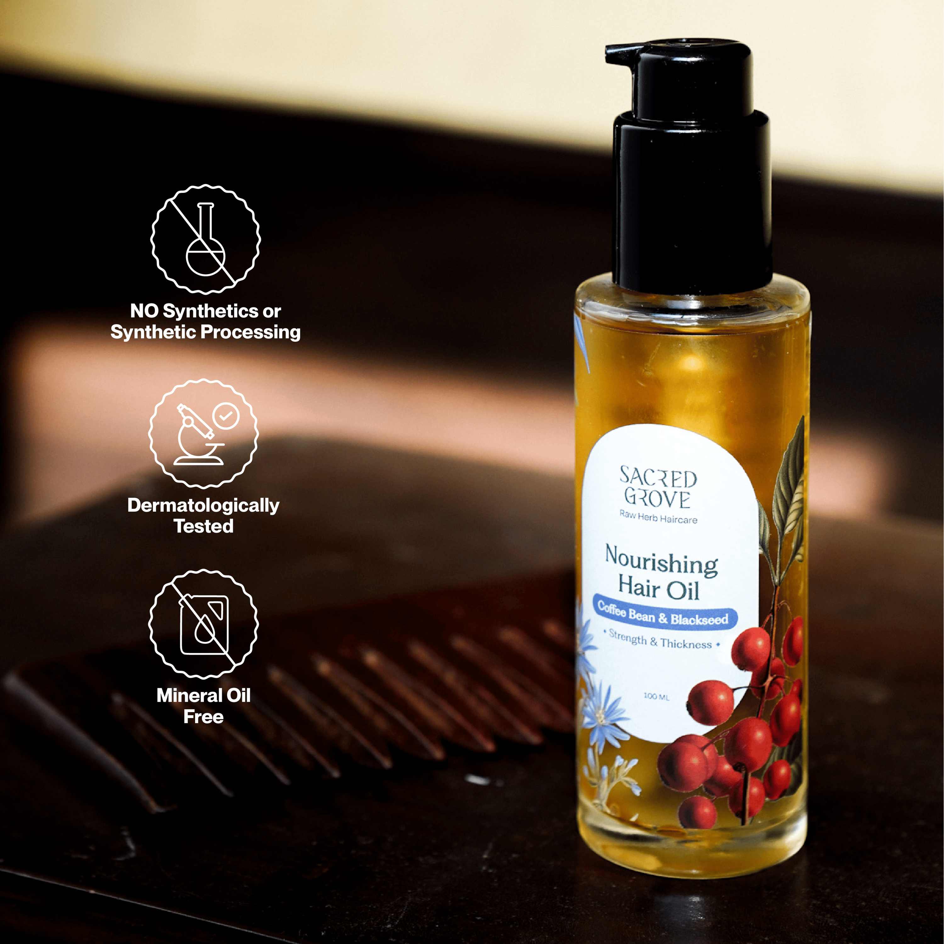 Sacred Grove Coffee Bean & Blackseed Nourishing Hair Oil