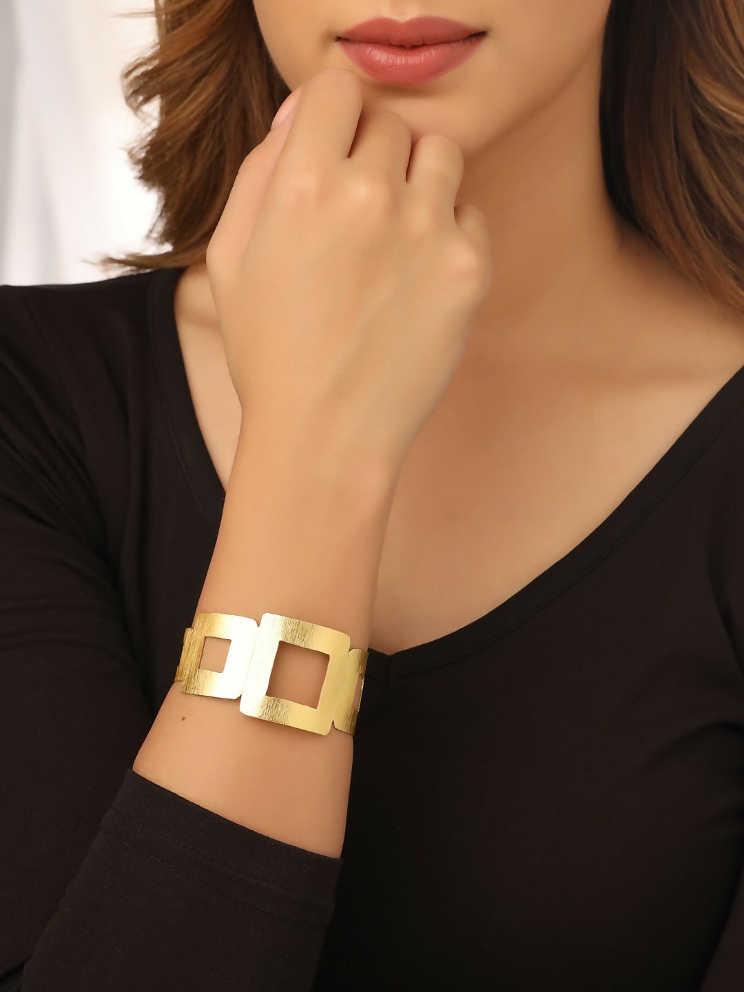 NVR Women Gold Plated Adjustable Kada Bracelet - Distacart