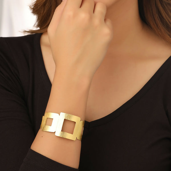 NVR Women Gold Plated Adjustable Kada Bracelet - Distacart