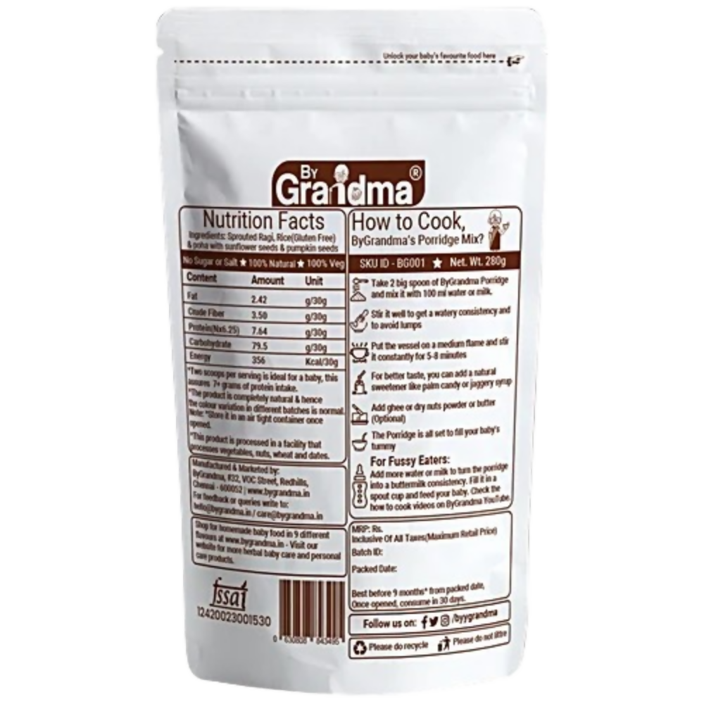 By Grandma Sprouted Cereal - Sprouted Ragi, Poha Rice, Sunflower seeds, Pumpkin Seeds - Distacart