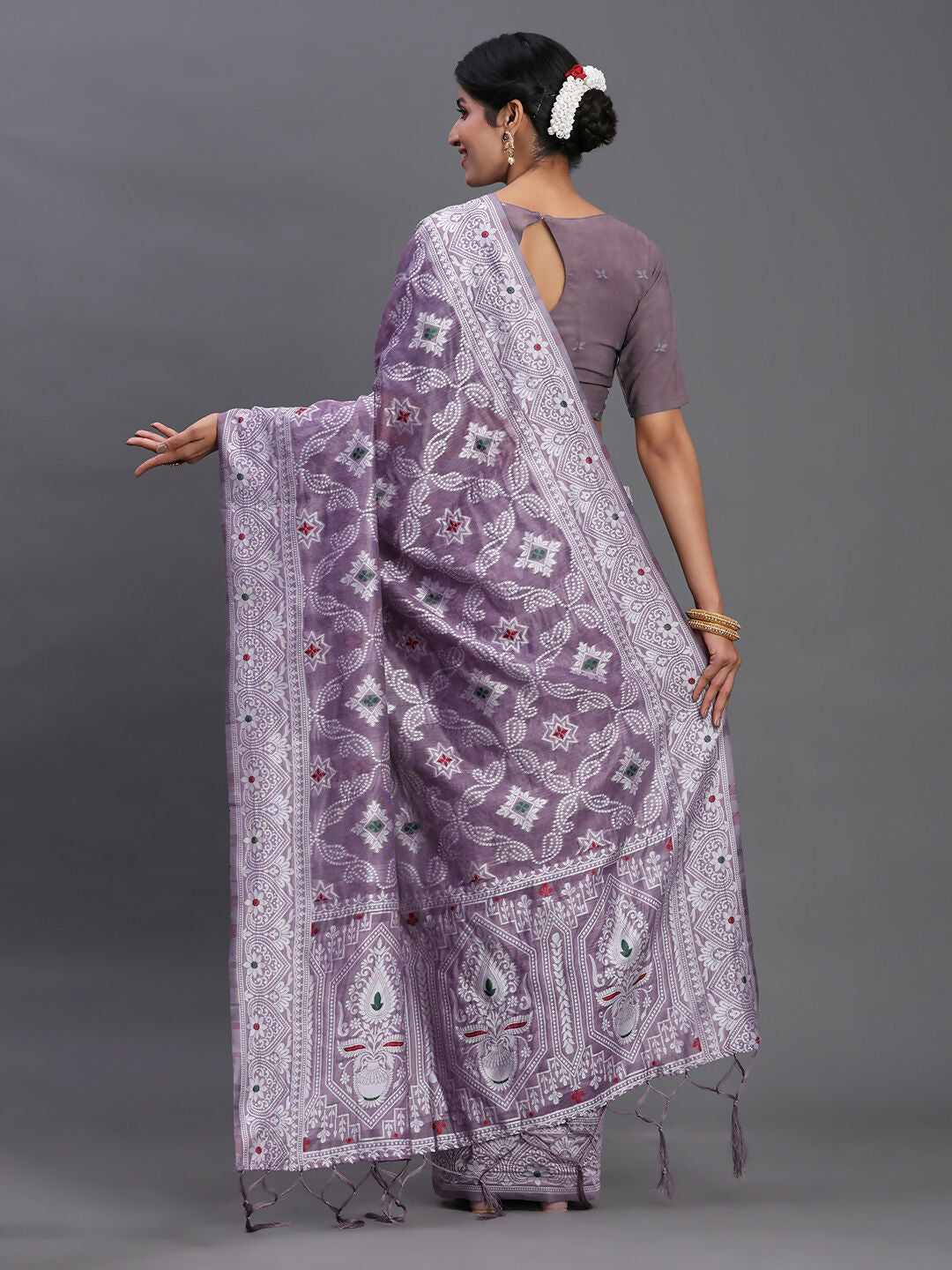 Astita Linen Cotton Violet Saree