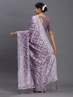 Thumbnail for Astita Linen Cotton Violet Saree