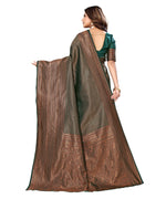 Thumbnail for Vamika Weaving Banarasi Jacquard Green Kanjivaram Saree - Distacart