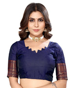 Thumbnail for Vamika Weaving Banarasi Jacquard Navy Kanjivaram Saree - Distacart