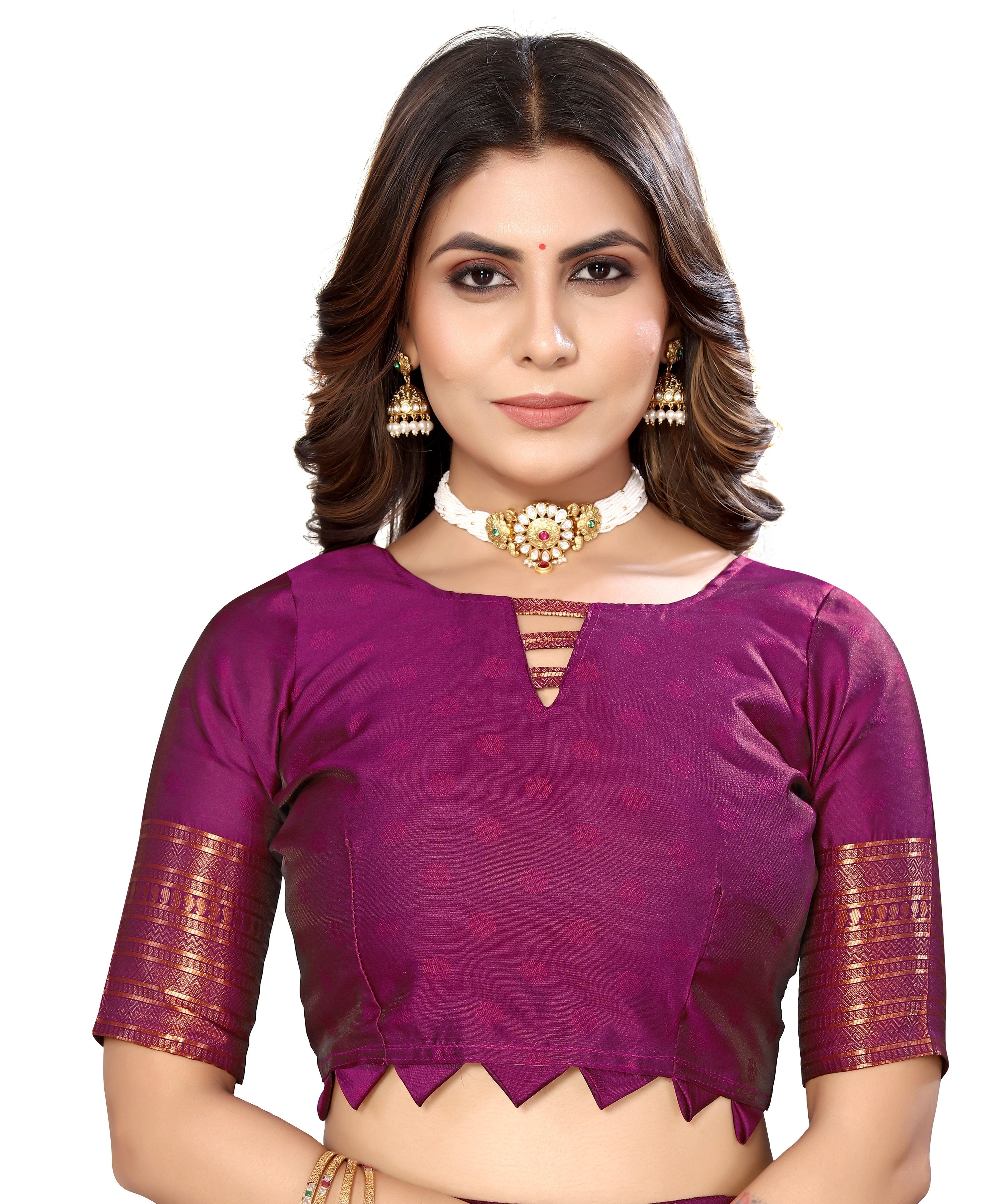 Vamika Weaving Banarasi Jacquard Purple Kanjivaram Saree - Distacart