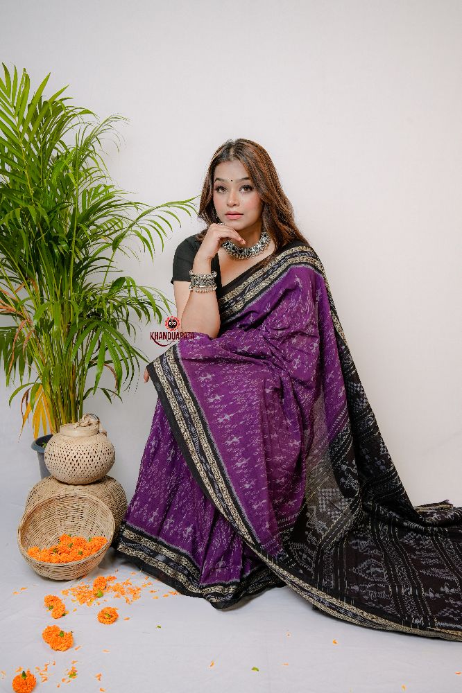 khanduapata Purple Special Doll Design Cotton Saree For Women