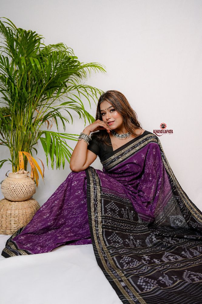 khanduapata Purple Special Doll Design Cotton Saree For Women