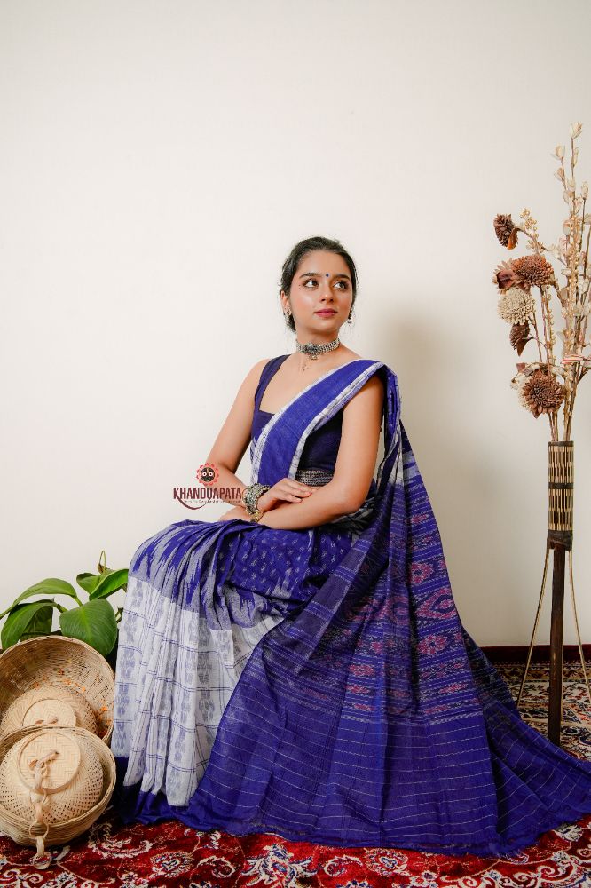 khanduapata Multicolor Kumbha Special Design Cotton Saree For Women