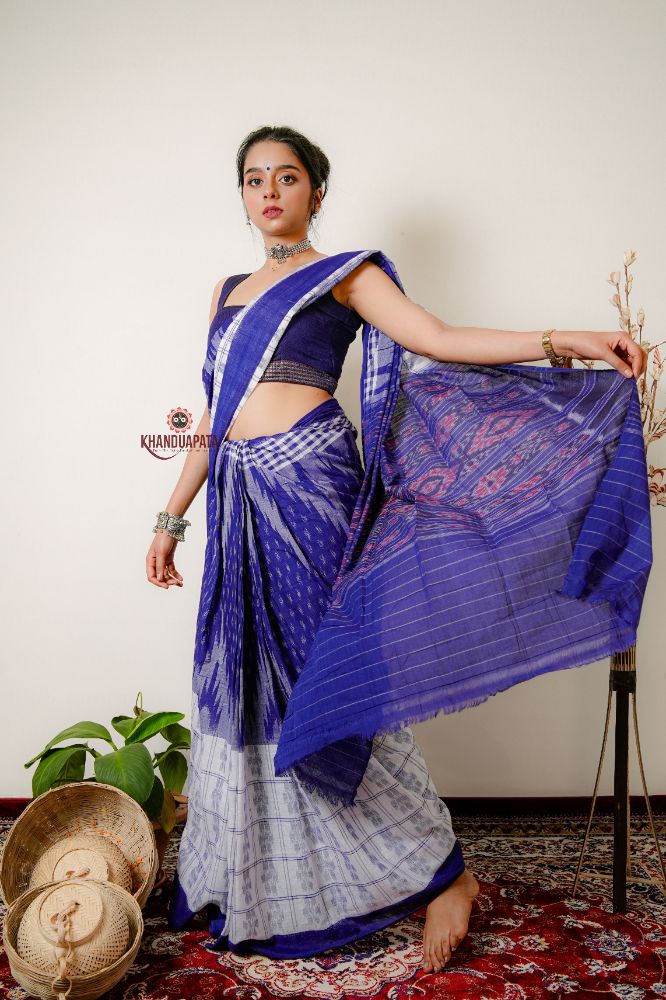 khanduapata Multicolor Kumbha Special Design Cotton Saree For Women