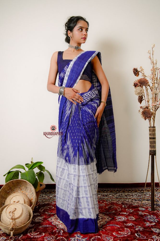 khanduapata Multicolor Kumbha Special Design Cotton Saree For Women