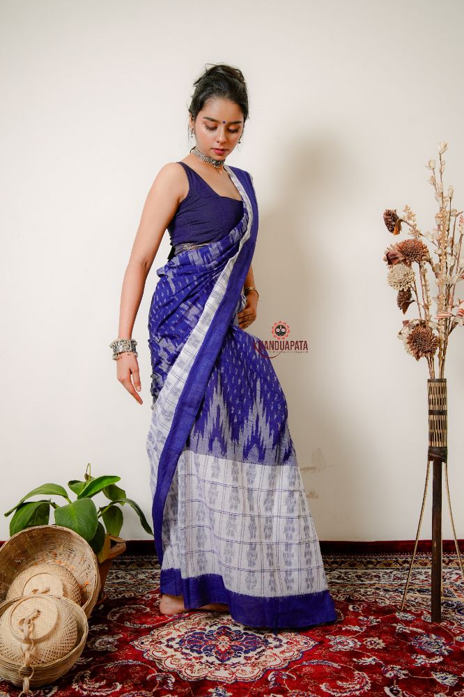 khanduapata Multicolor Kumbha Special Design Cotton Saree For Women