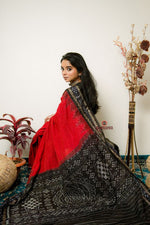 Thumbnail for khanduapata Maroon Plain Pasapali Border Cotton Saree For Women