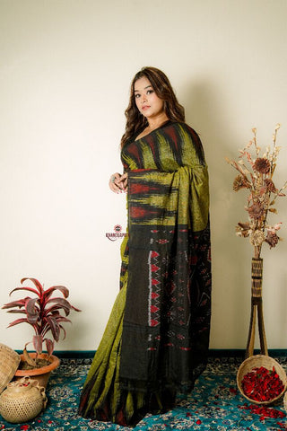 khanduapata Light Meadow Special Plain Cotton Saree For Women