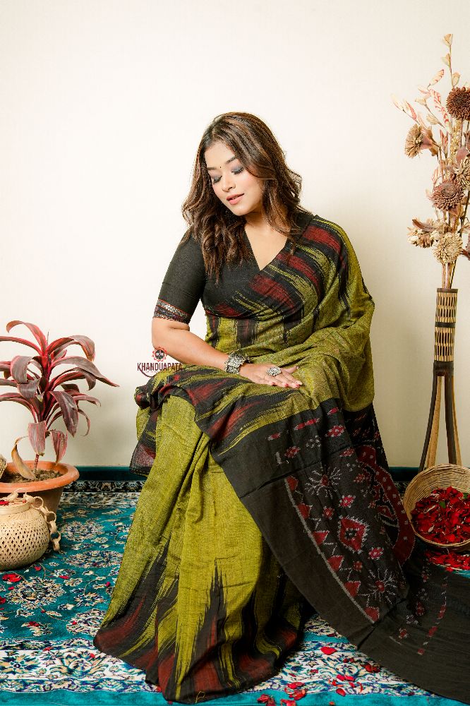 khanduapata Light Meadow Special Plain Cotton Saree For Women