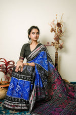 Thumbnail for khanduapata Black & Copper Sulphate Special Design Cotton Saree For Women