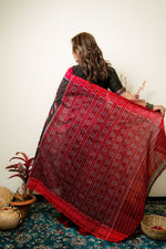 Thumbnail for khanduapata Black Special Star Design Cotton Saree For Women