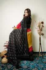 Thumbnail for khanduapata Multicolor Tribal Doll Design Cotton Saree For Women