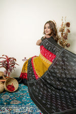 Thumbnail for khanduapata Multicolor Tribal Doll Design Cotton Saree For Women