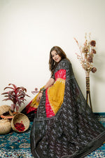 Thumbnail for khanduapata Multicolor Tribal Doll Design Cotton Saree For Women