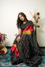 Thumbnail for khanduapata Multicolor Tribal Doll Design Cotton Saree For Women