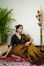 Thumbnail for khanduapata Mustard Colour Plain Cotton Saree For Women