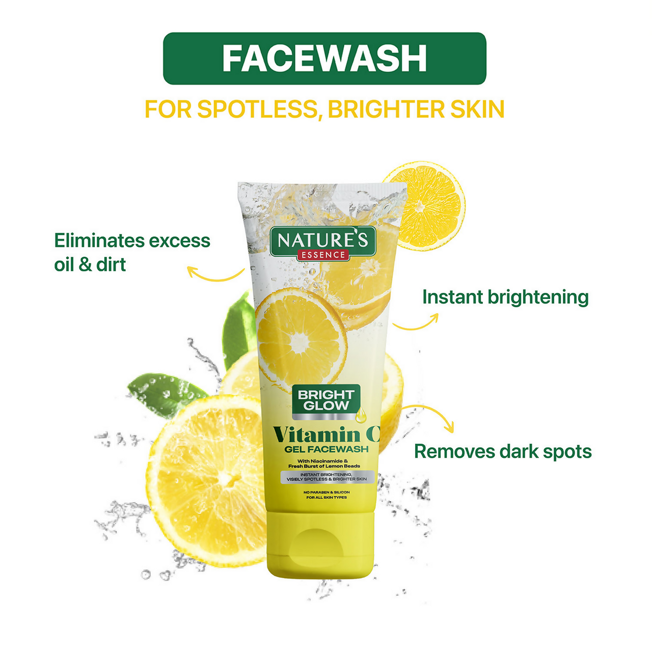 Buy Nature's Essence Bright Glow Vitamin C Gel Face Wash Online at Best