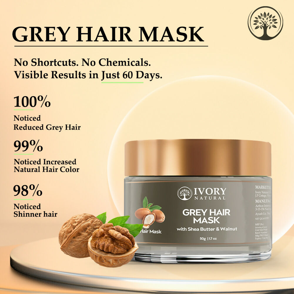 Ivory Natural Grey Mask For Hair - White To Black Hair Naturally For Both Men & Women - Distacart