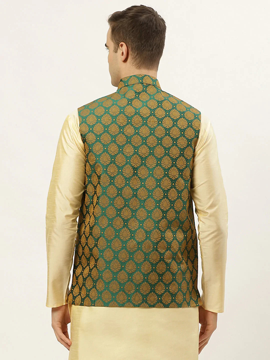Jompers Men's Green Self-Designed Waistcoat - Distacart