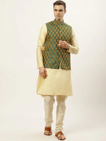 Thumbnail for Jompers Men's Green Self-Designed Waistcoat - Distacart