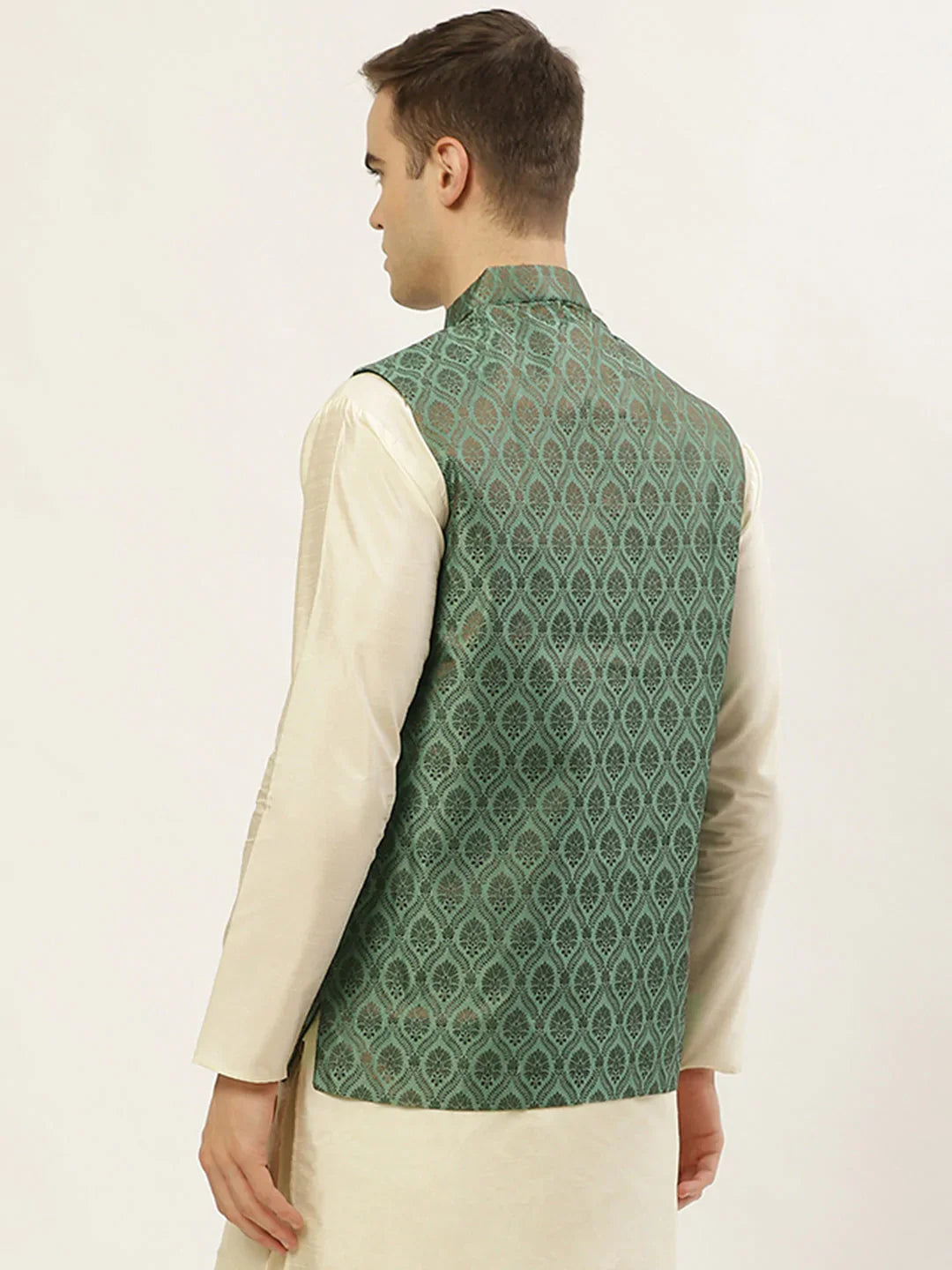 Jompers Men's Green Self-Designed Waistcoat - Distacart