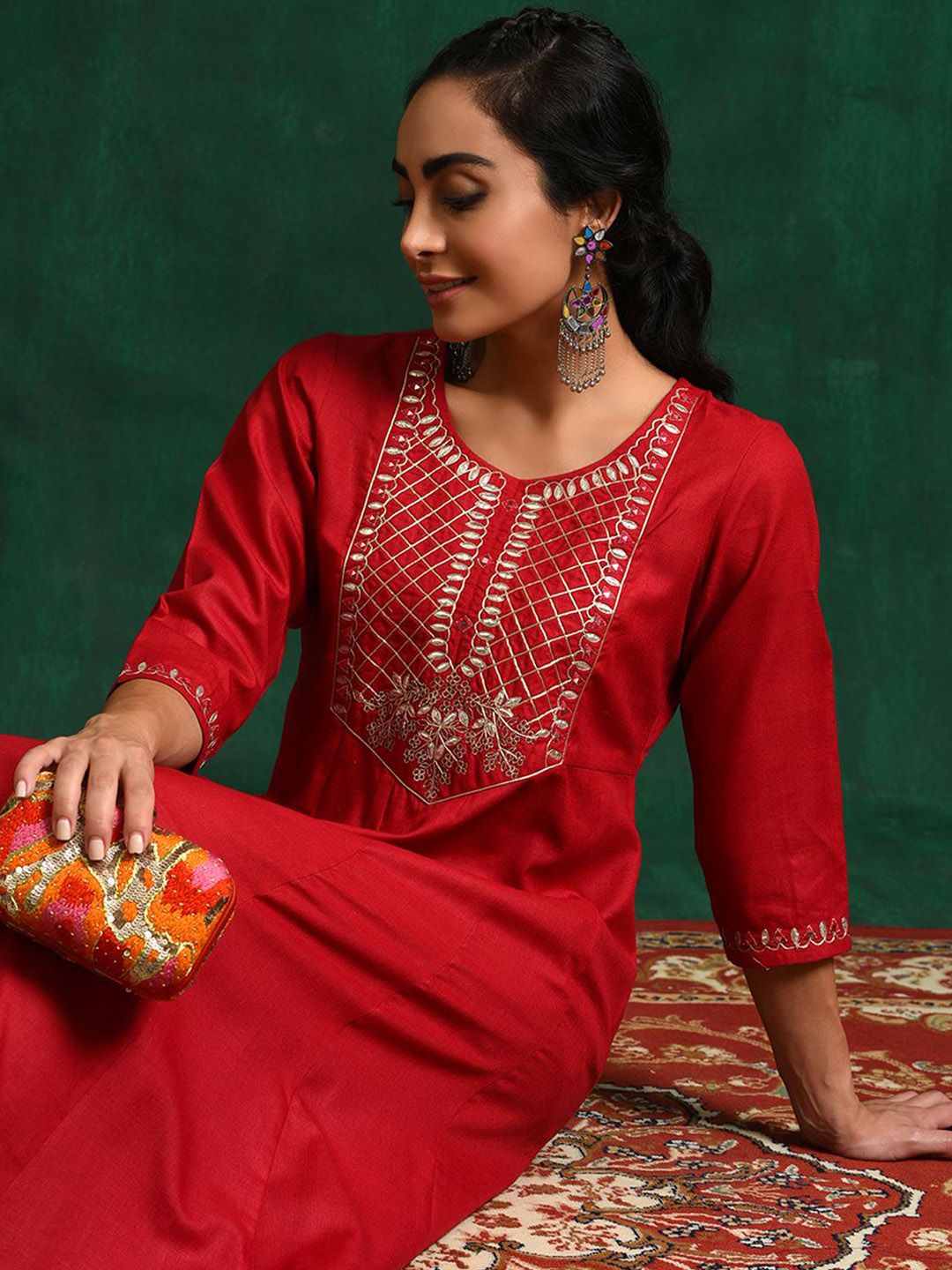 Sangria Embroidered Ethnic Anarkali Kurta
