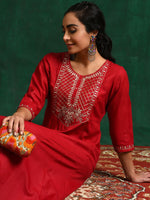 Thumbnail for Sangria Embroidered Ethnic Anarkali Kurta