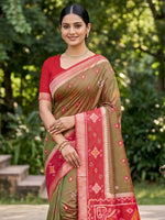 Thumbnail for Shree Shyam Fashion Mehndi Soft Silk Saree - Dista