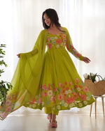 Thumbnail for Lehenga Mart Designer Anarkali Suit With Kurta Pant Dupatta For Women-Liril - Dista