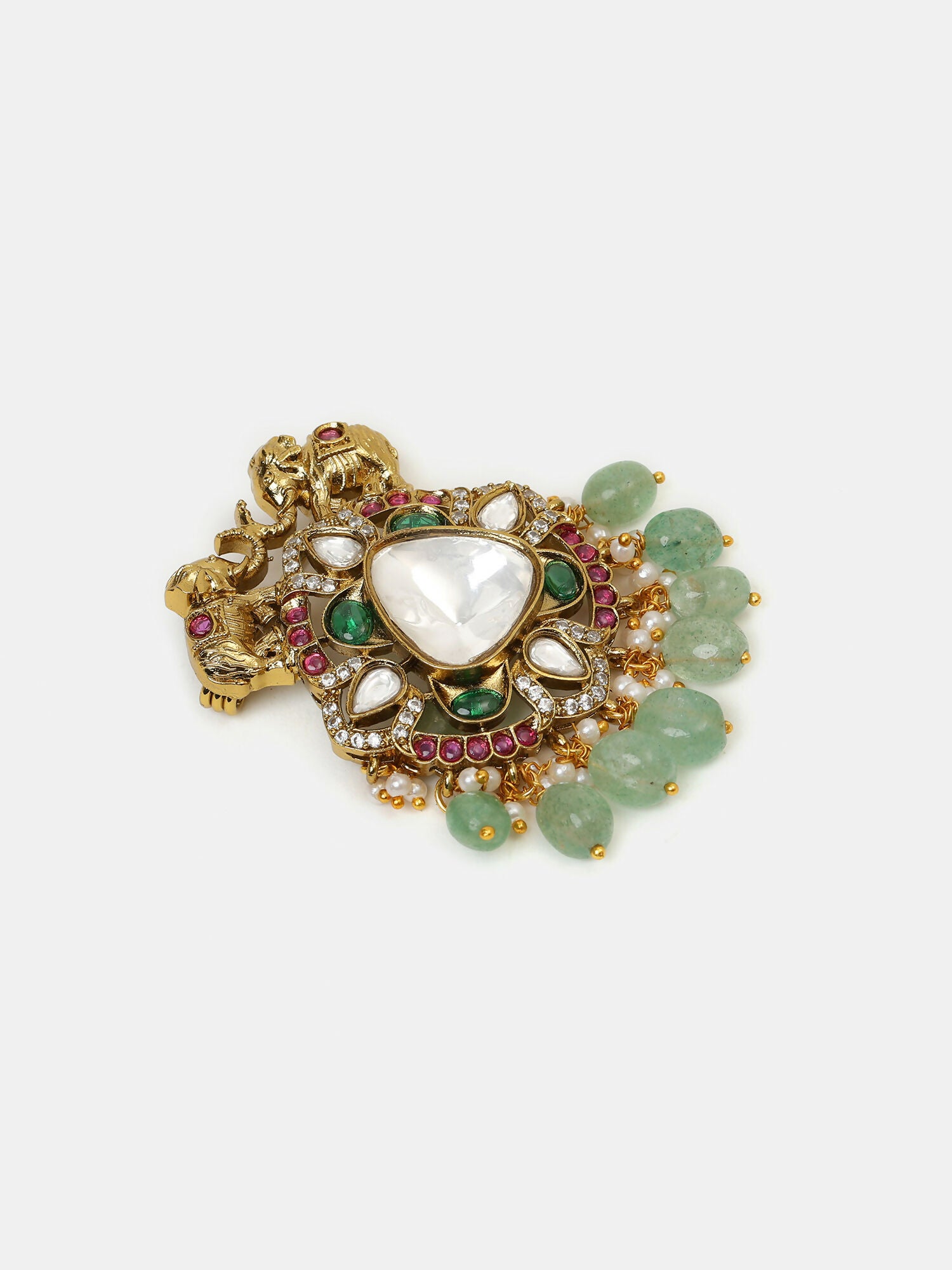 Ruby Raang Mint Emerald Brooch - Distacart