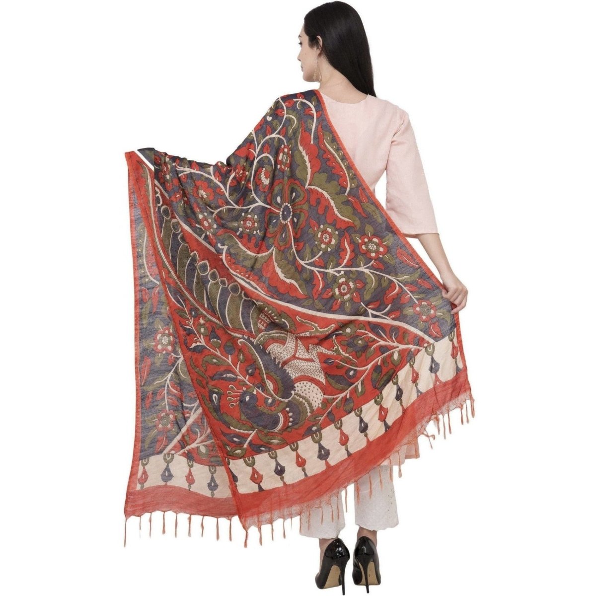 A R Silk Modal Kalamkari Print Fancy Dupatta Color Multi Print Dupatta or Chunni