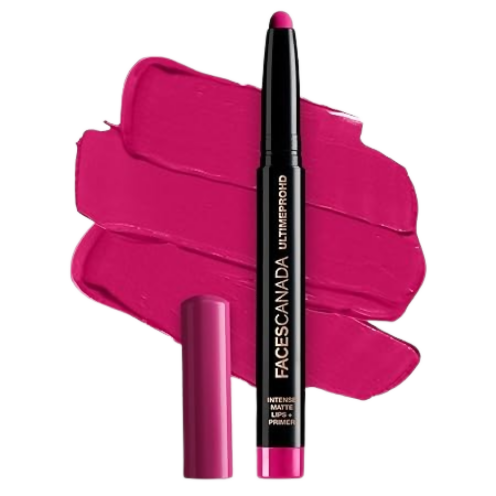 Faces Canada Ultime Pro HD Intense Matte Lipstick + Primer - Roseate (Pink) - Distacart