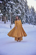 Thumbnail for Aastha Fashion Women's Mustard Cotton Silk Digital Printed Designer Kurti with Palazzo - Distacart